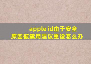 apple id由于安全原因被禁用建议重设怎么办